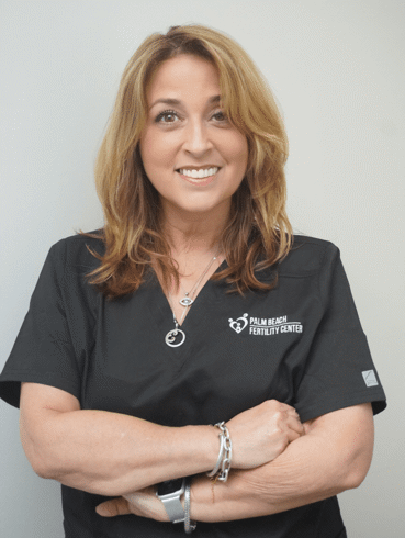 Palm Beach Fertility Center team member in clinic scrubs